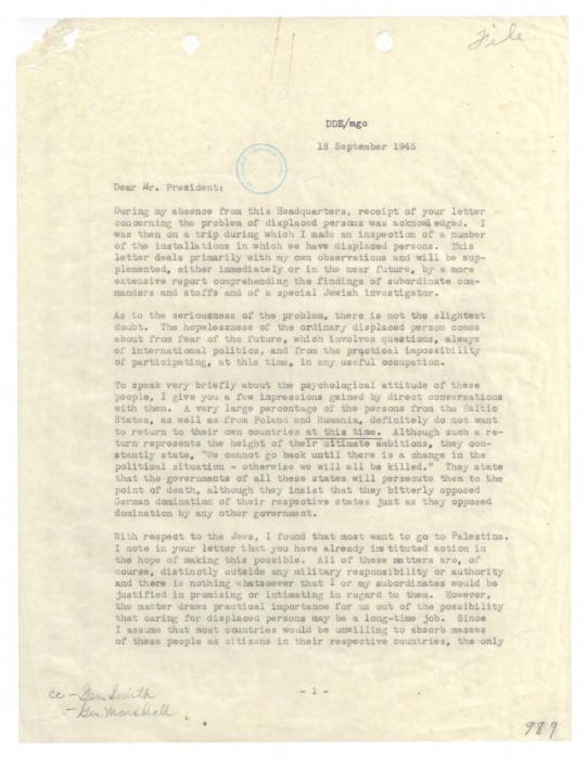 Eisenhower to Truman