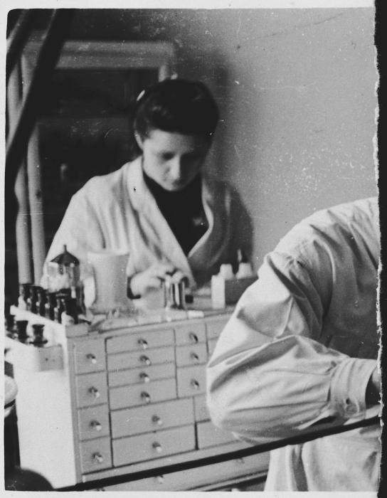 The featured photographs show Lala Grunfeld, who concealed her identity as a Jew while working in the Warsaw office of an SS doctor.