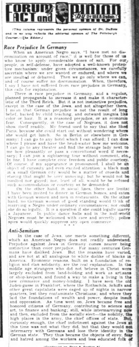 W. E. B. Du Bois from the Pittsburgh Courier