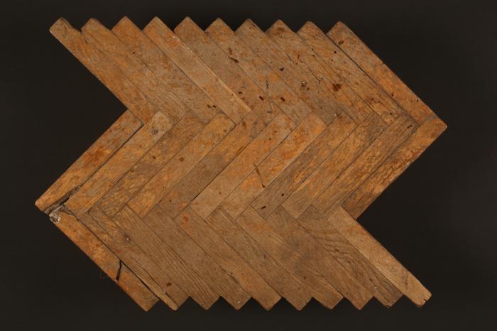 Trap door to a hiding place used by Clara Kramer and several other Jews in Żółkiew, Poland.