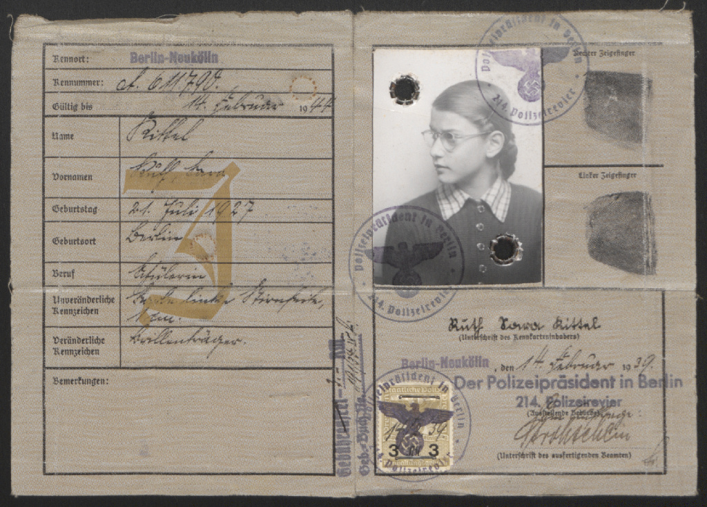 Identity card for Ruth Kittel.