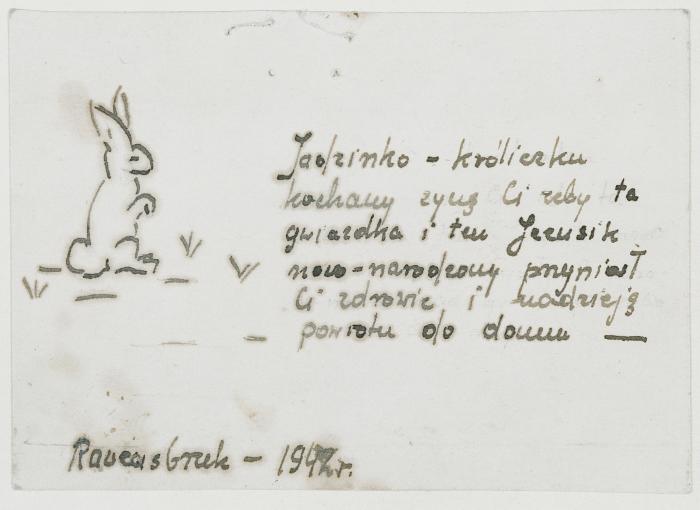 Christmas card given to Jadwiga Dzido in Ravensbruck